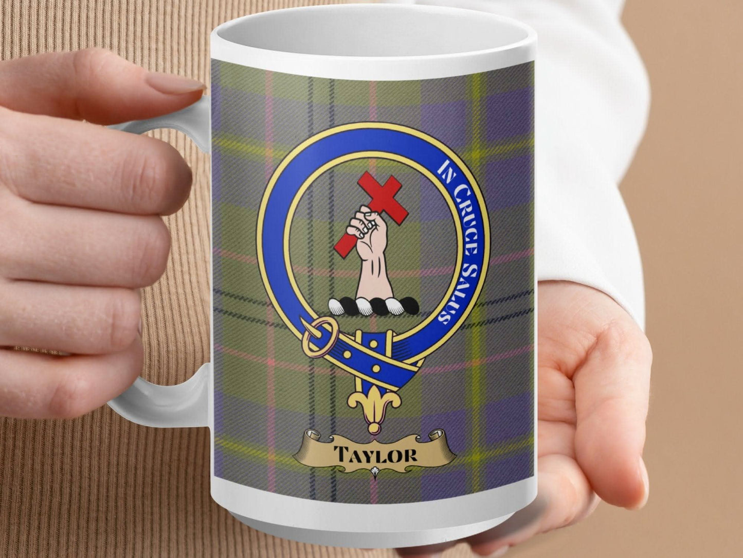 Clan Taylor Tartan Mug with Family Crest product