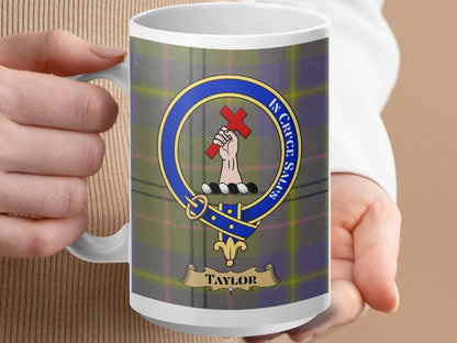 Clan Taylor Tartan Mug with Family Crest product