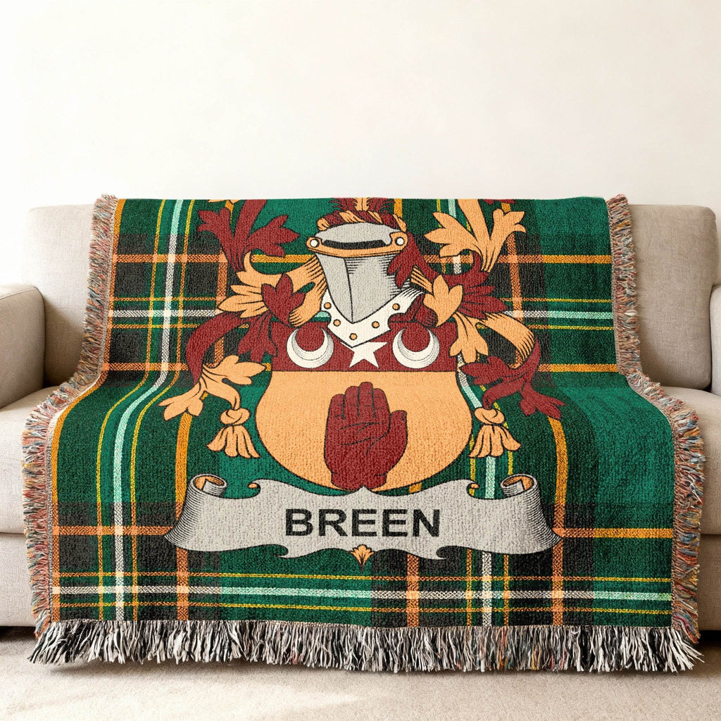 Breen Family Crest Plaid Throw Blanket product type