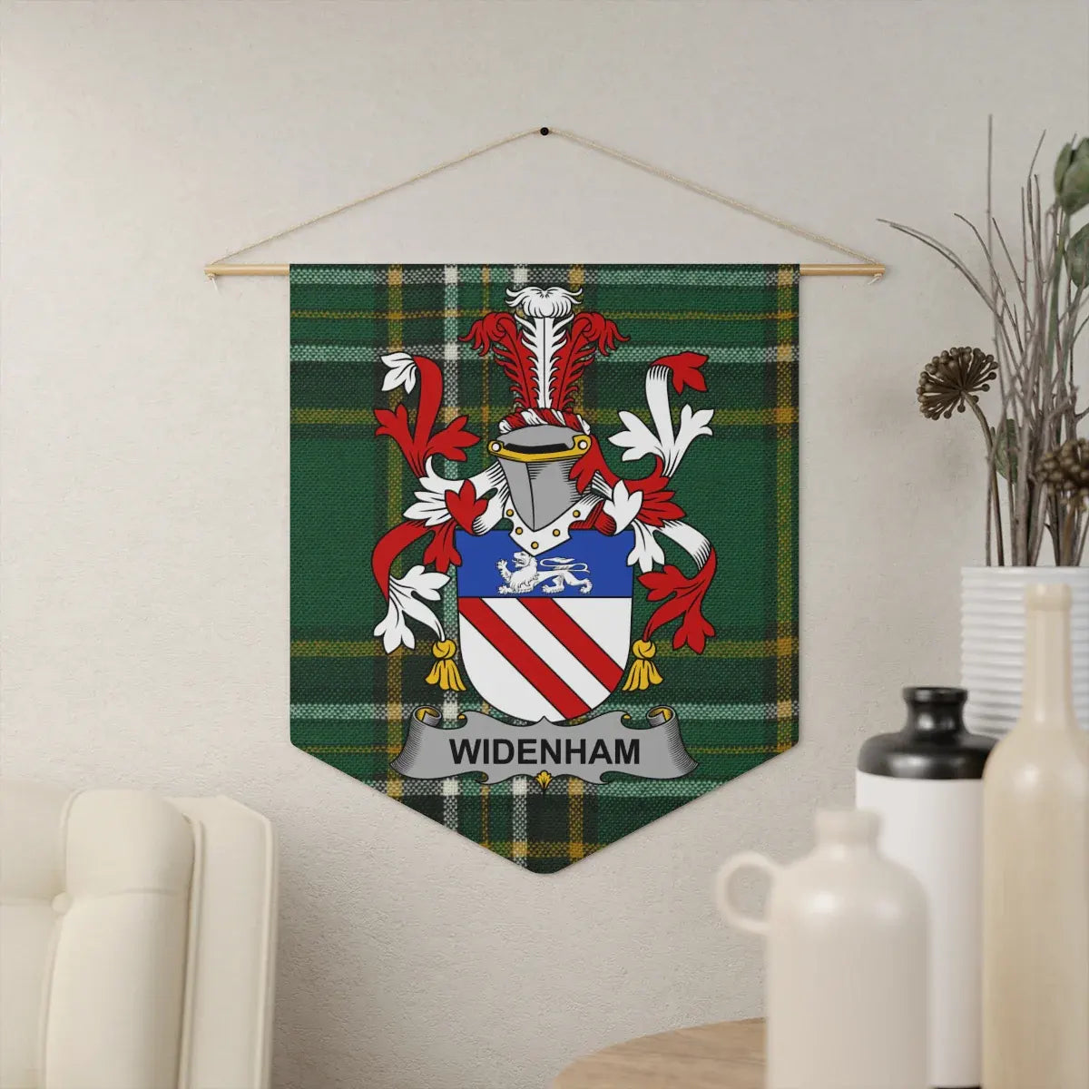 Widenham Coat of Arms Plaid Wall Hanging Banner product type