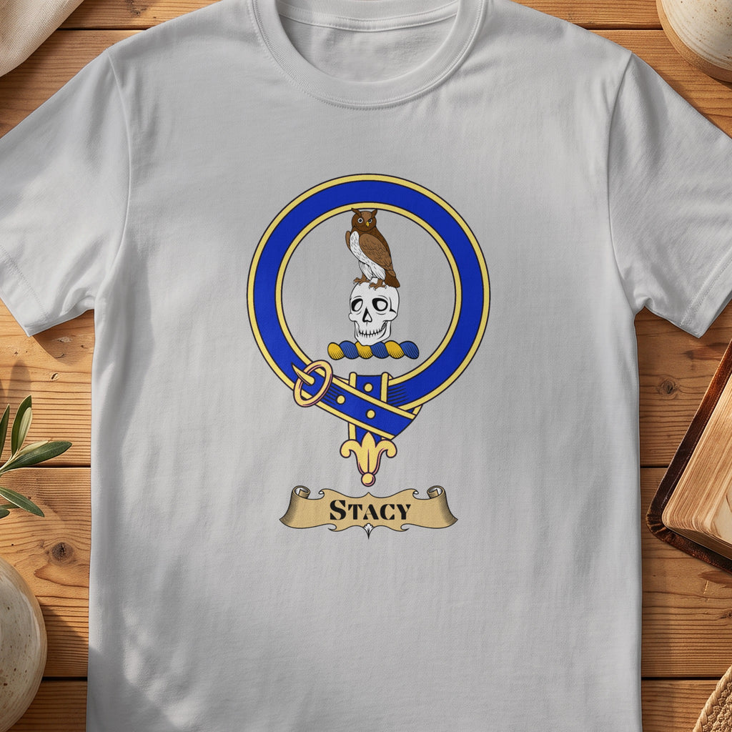 Stacy Scottish clan crest T-shirt in Sport Grey