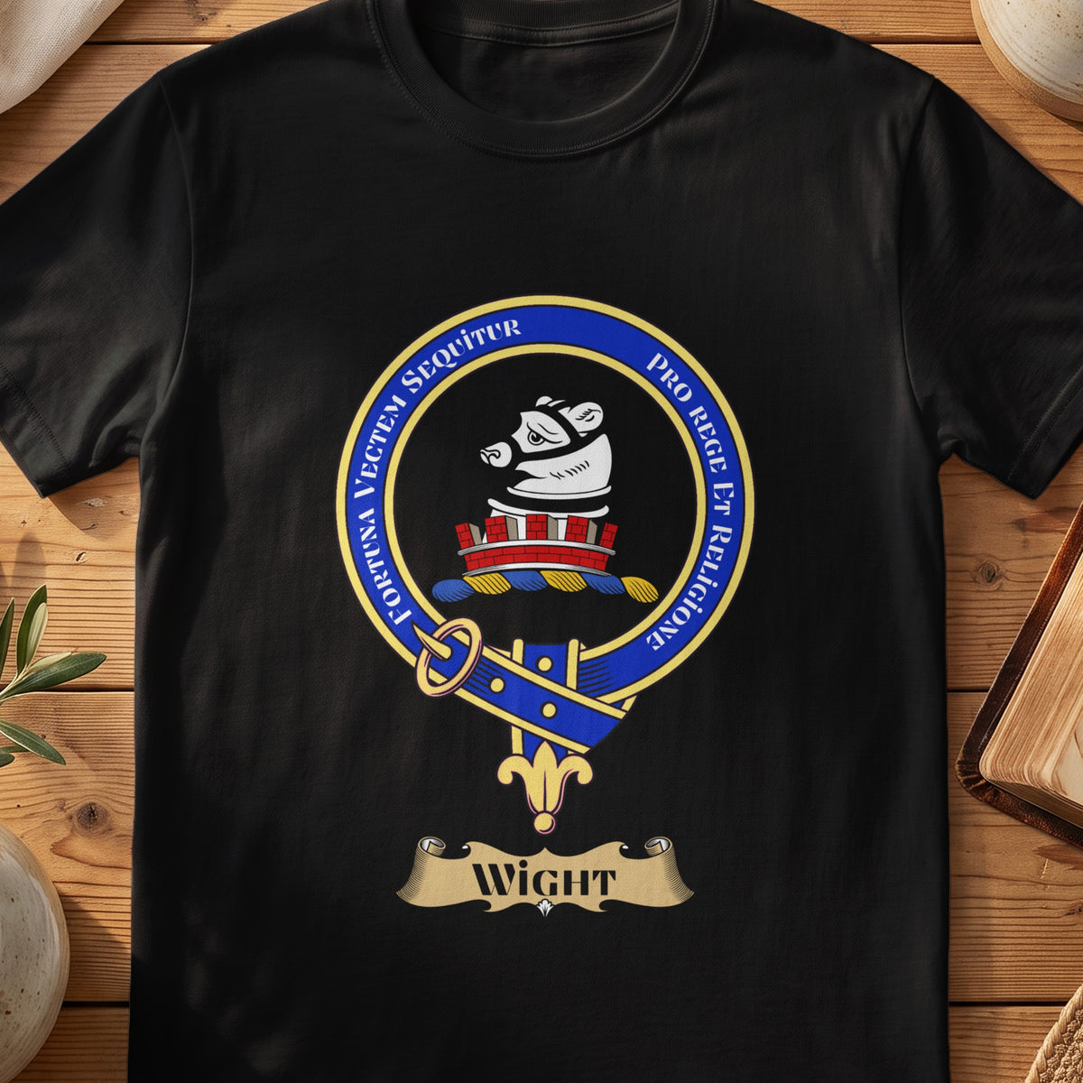 Wight Scottish clan crest T-shirt in Black