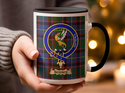 Sconce Scottish Clan Crest Tartan Design Mug - Living Stone Gifts