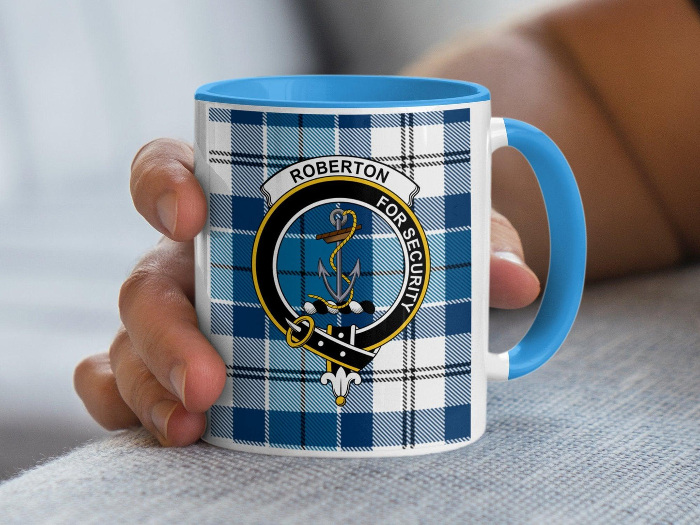 Roberton Clan Scottish Tartan Crest Decorative Mug - Living Stone Gifts