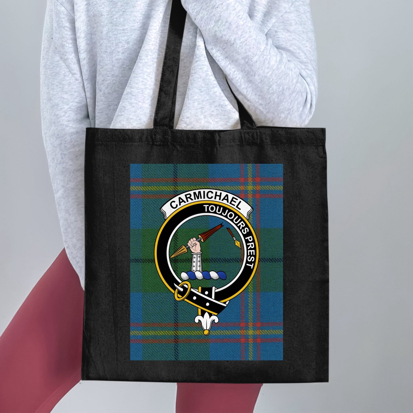 Carmichael Clan Crest Scottish Tartan Tote Bag - Living Stone Gifts