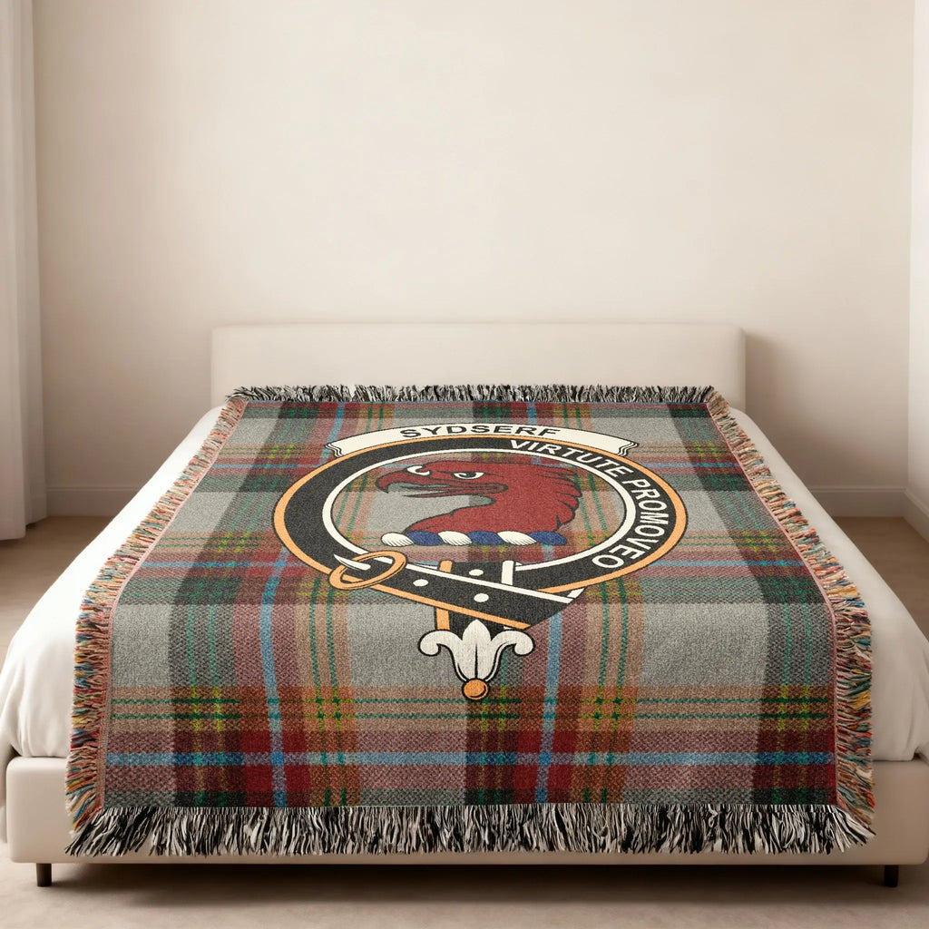Sydserf Virtute Promoteo Woven Tartan Pattern Blanket