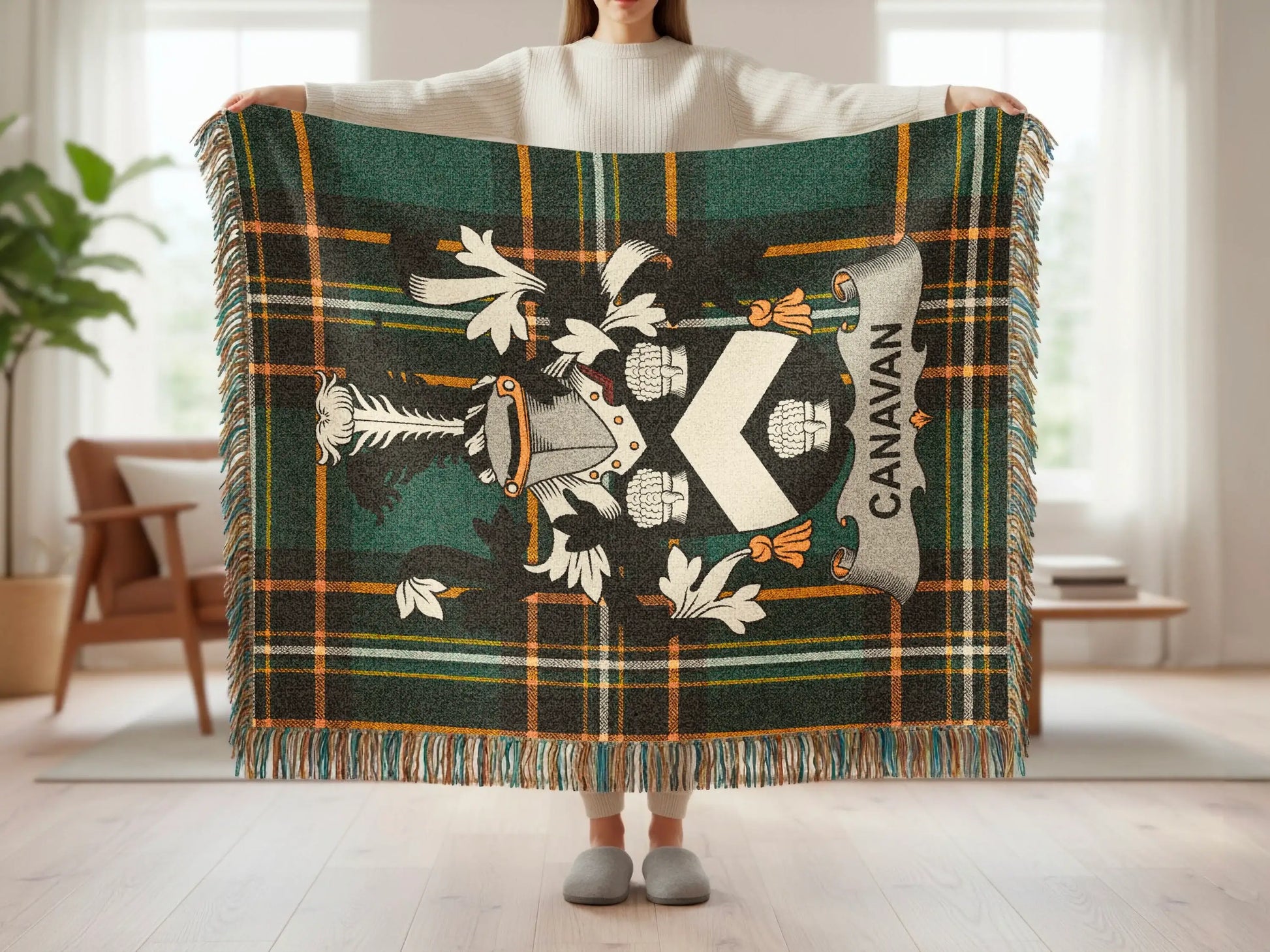 Canavan Tartan Crest Plaid Pattern Blanket product type