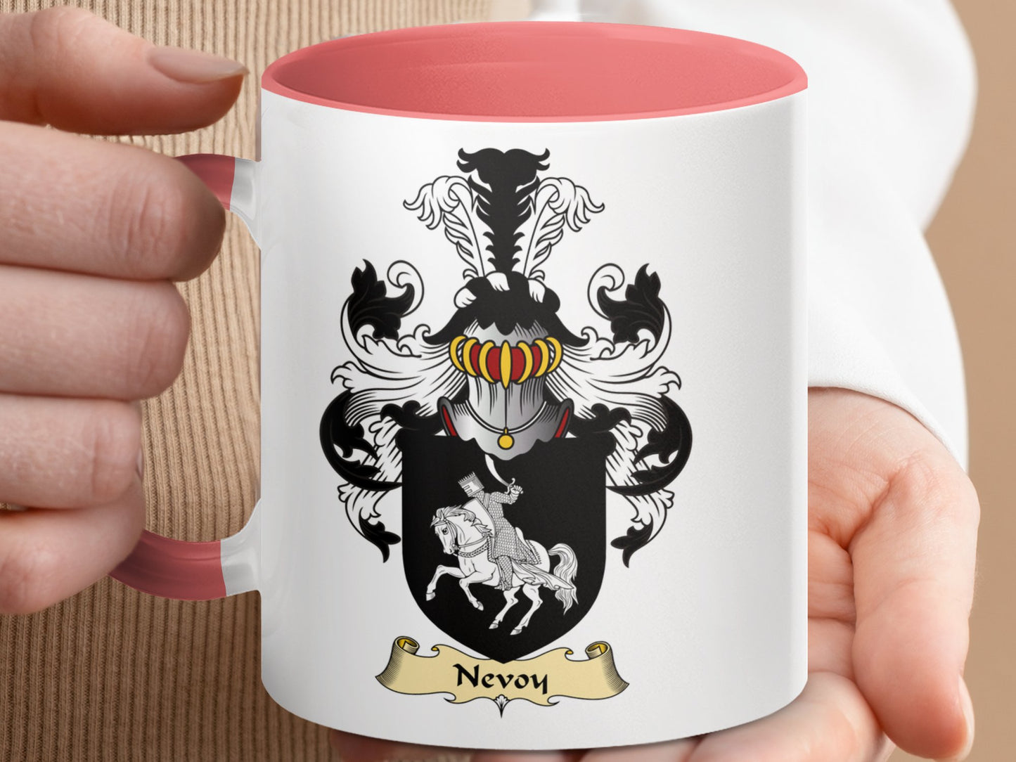 Nevoy Scottish Clan Surname Coat of Arms Mug - Living Stone Gifts