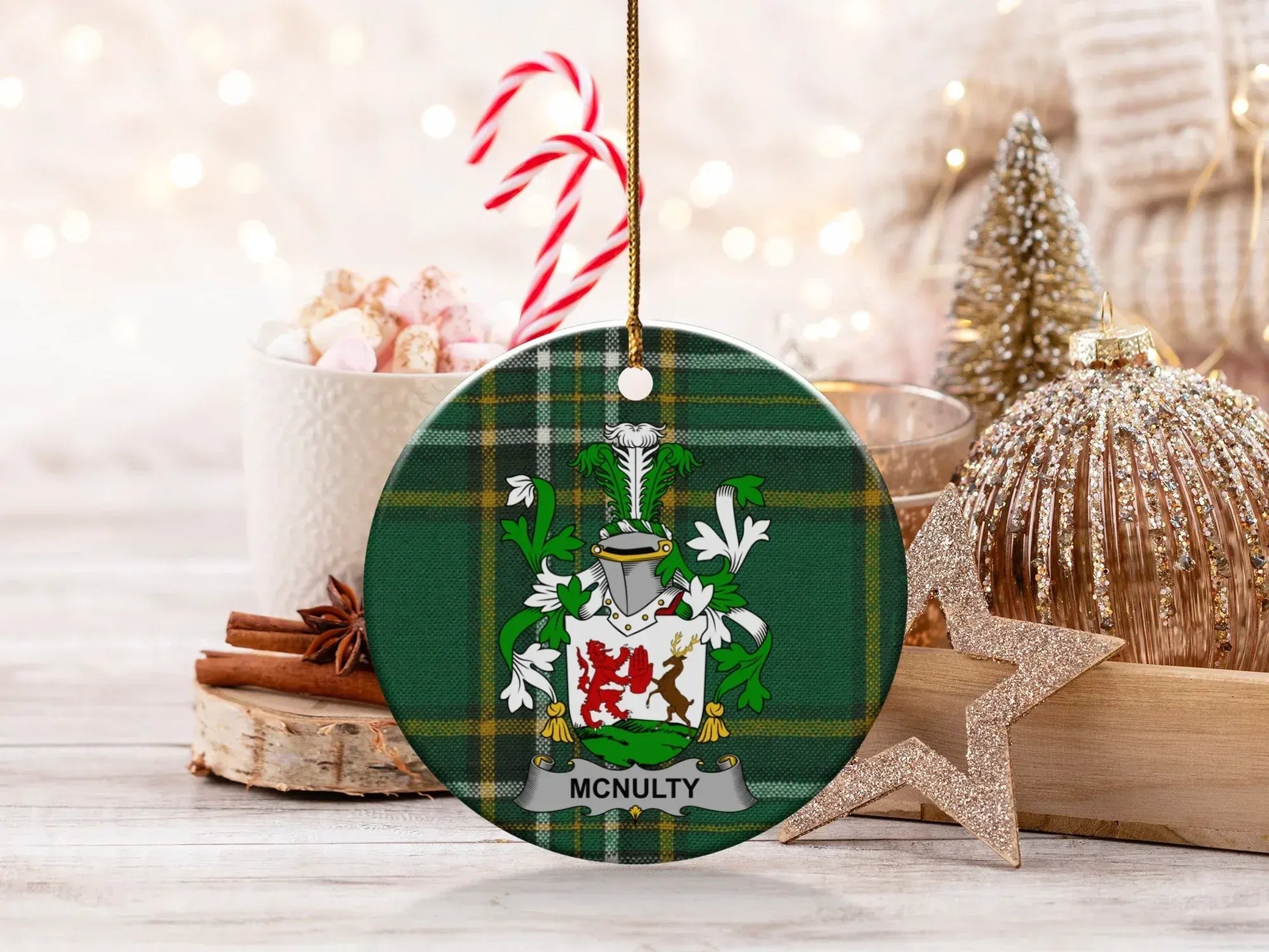 Festive Family Crest McNulty Tree Ornament product type
