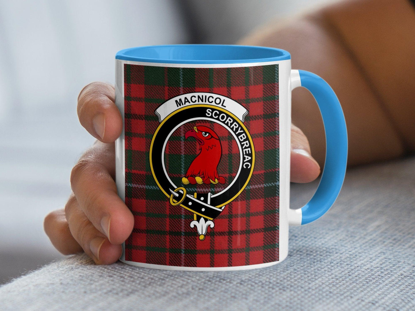 MacNicol Clan Custom Tartan Crest Emblem Mug - Living Stone Gifts