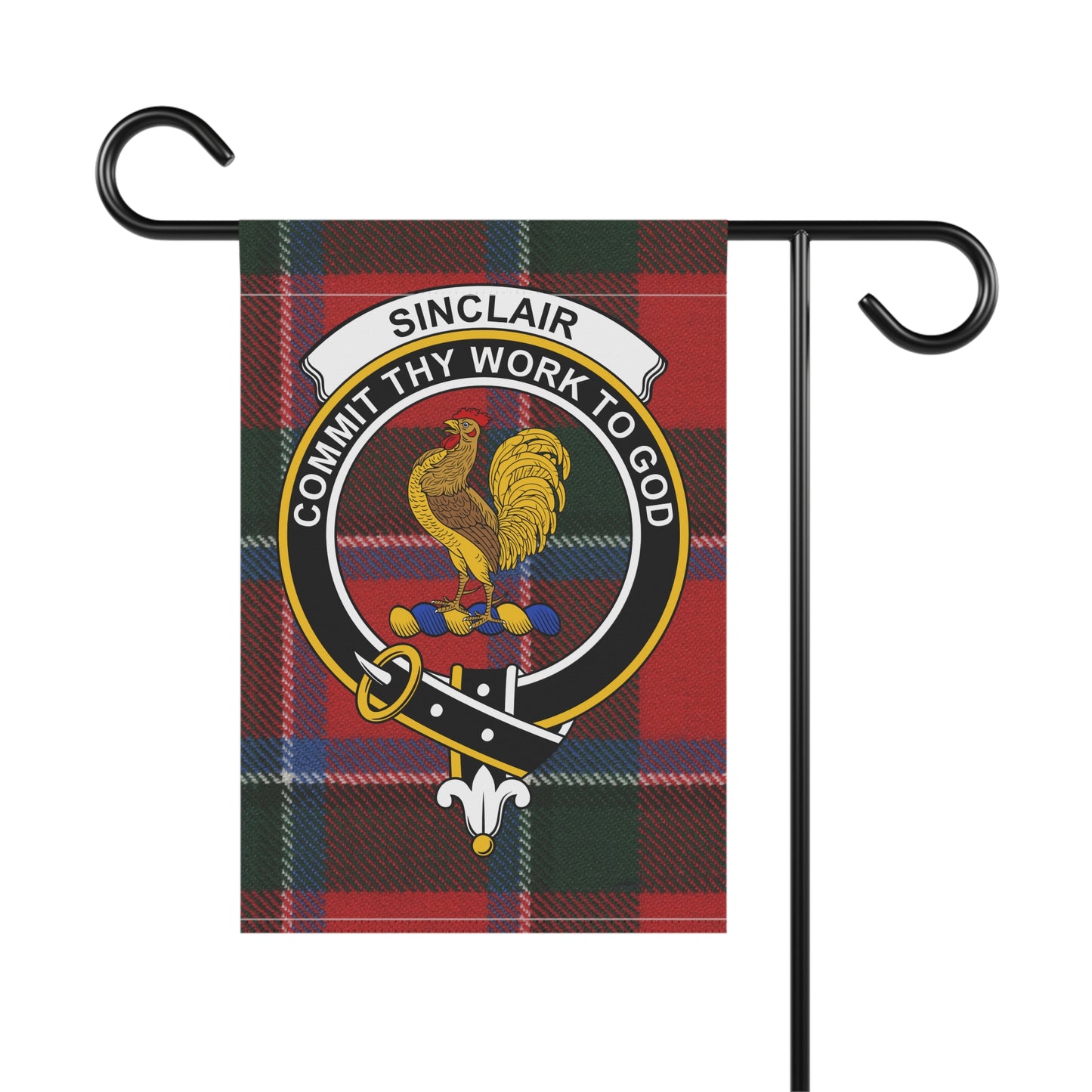 Sinclair Clan Scottish Tartan Crest Garden Flag