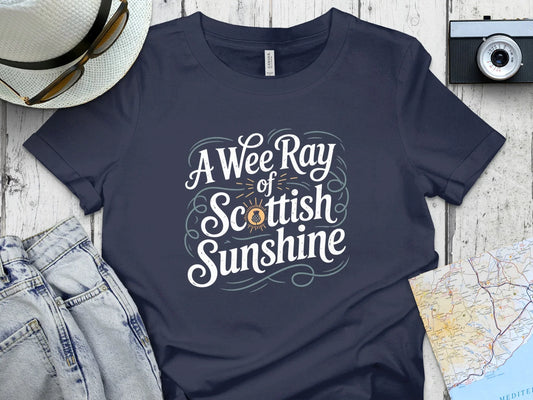 A Wee Ray of Scottish Sunshine Floral Graphic T-Shirt - Celtic Ancestry Gifts