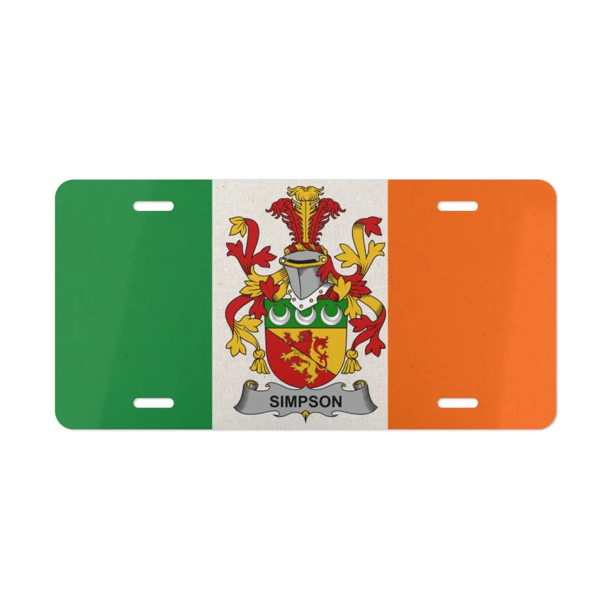 Custom Irish Flag Family Crest License Plate product