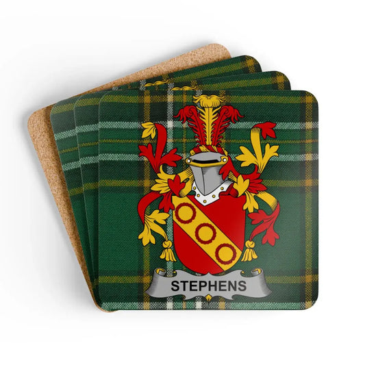 Stephens Family Crest Plaid Coasters Set product type