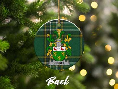 Custom Family Crest Round Christmas Tree Ornament product