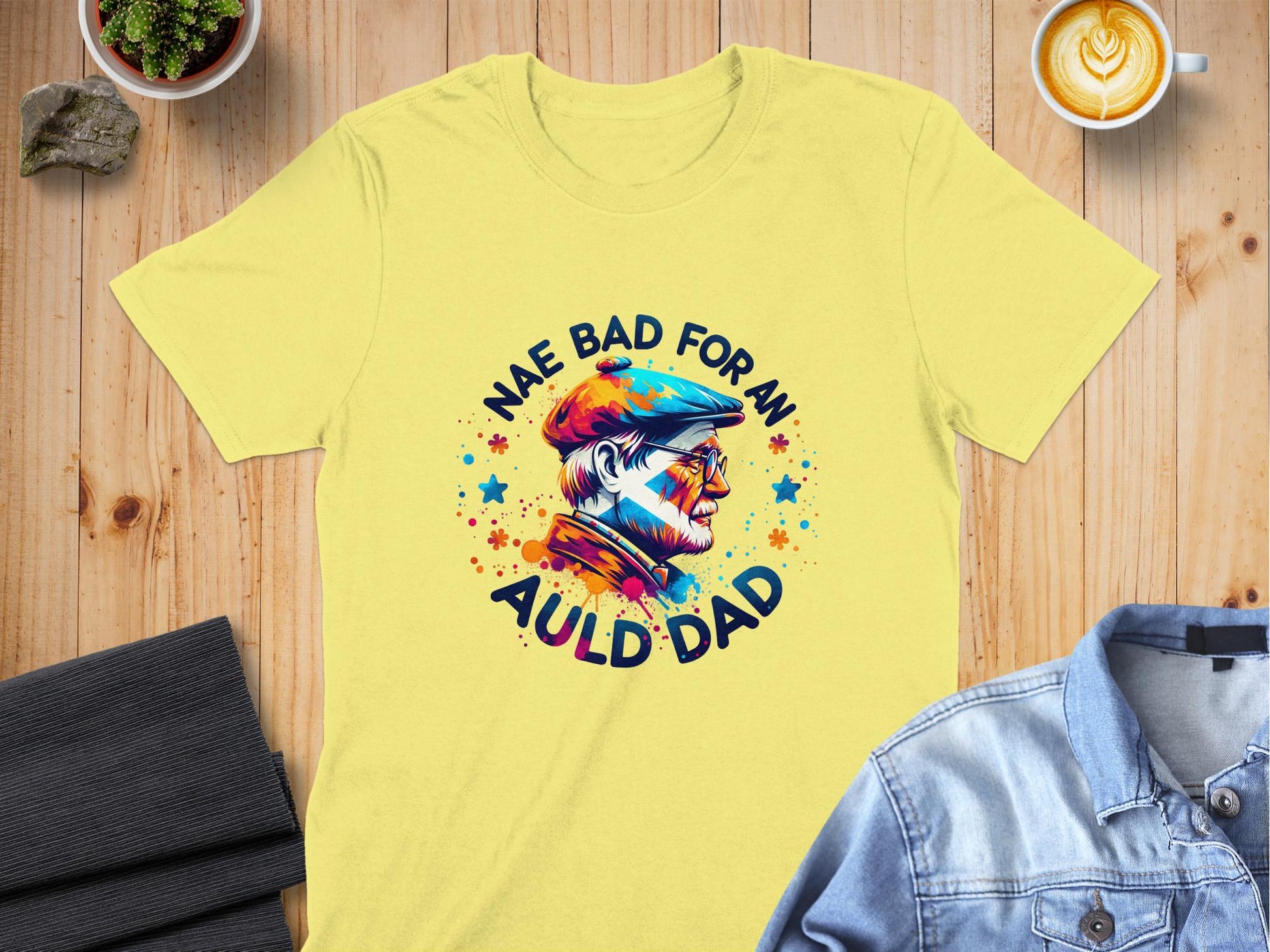 Nae Bad For An Auld Dad Creative Splatter Design T-Shirt - Living Stone Gifts