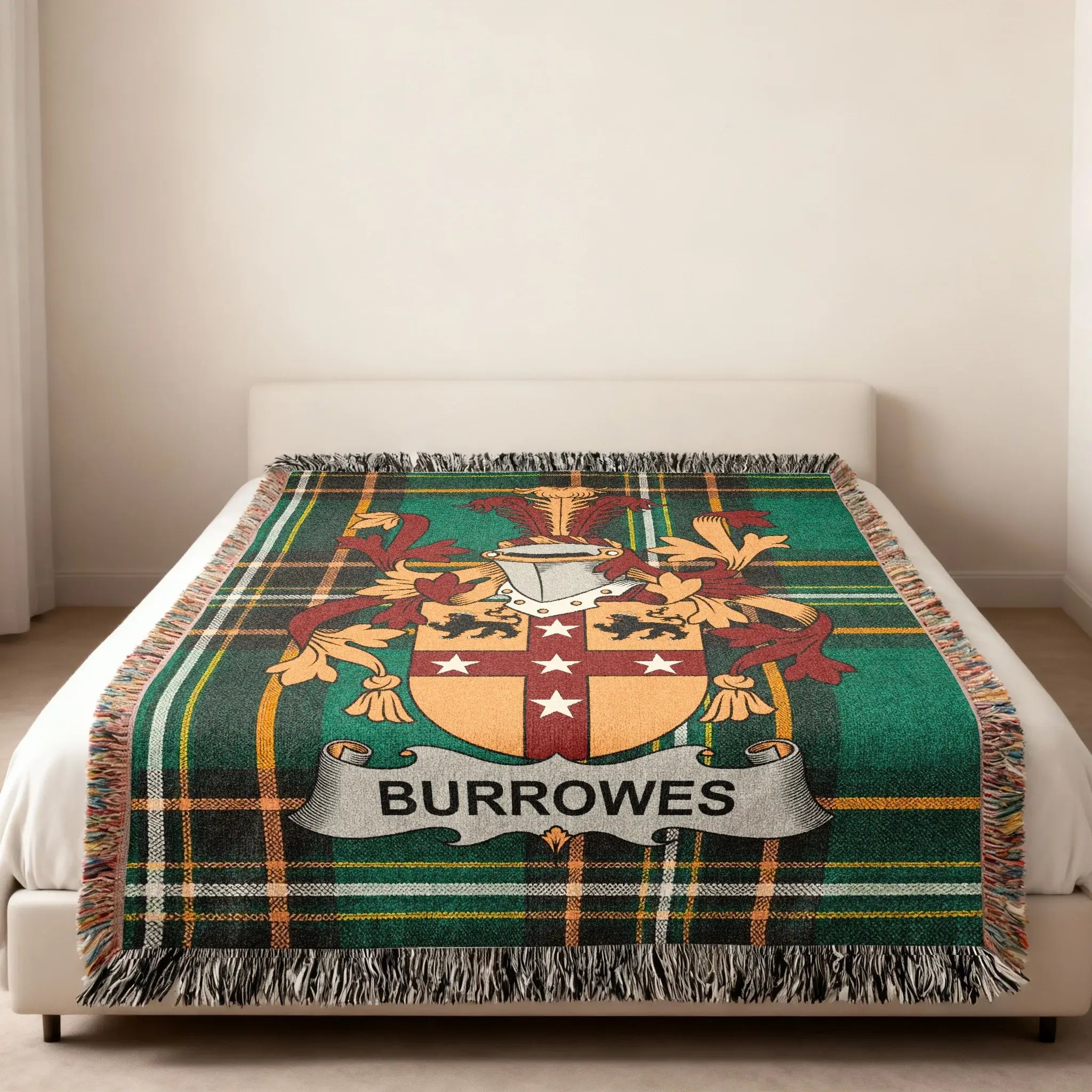 Burrowes Family Crest Green Plaid Blanket product type
