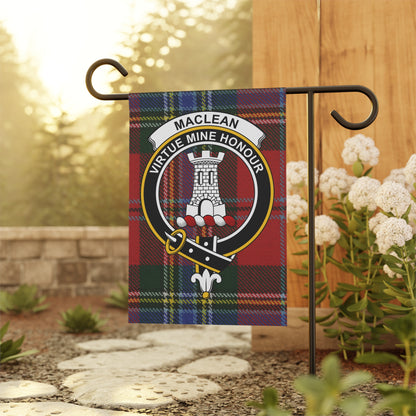 MacLean Clan Scottish Tartan Crest Garden Flag