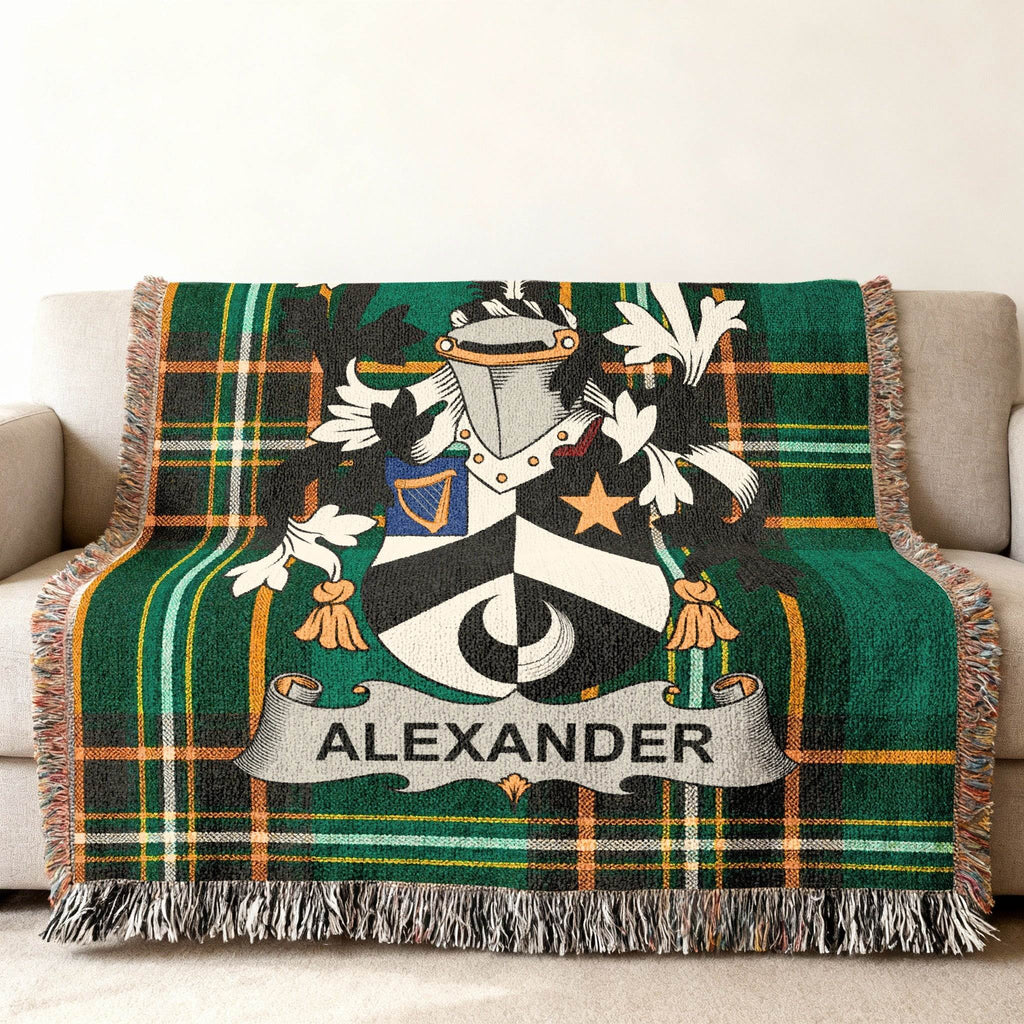 Alexander Clan Crest Green Tartan Blanket product type