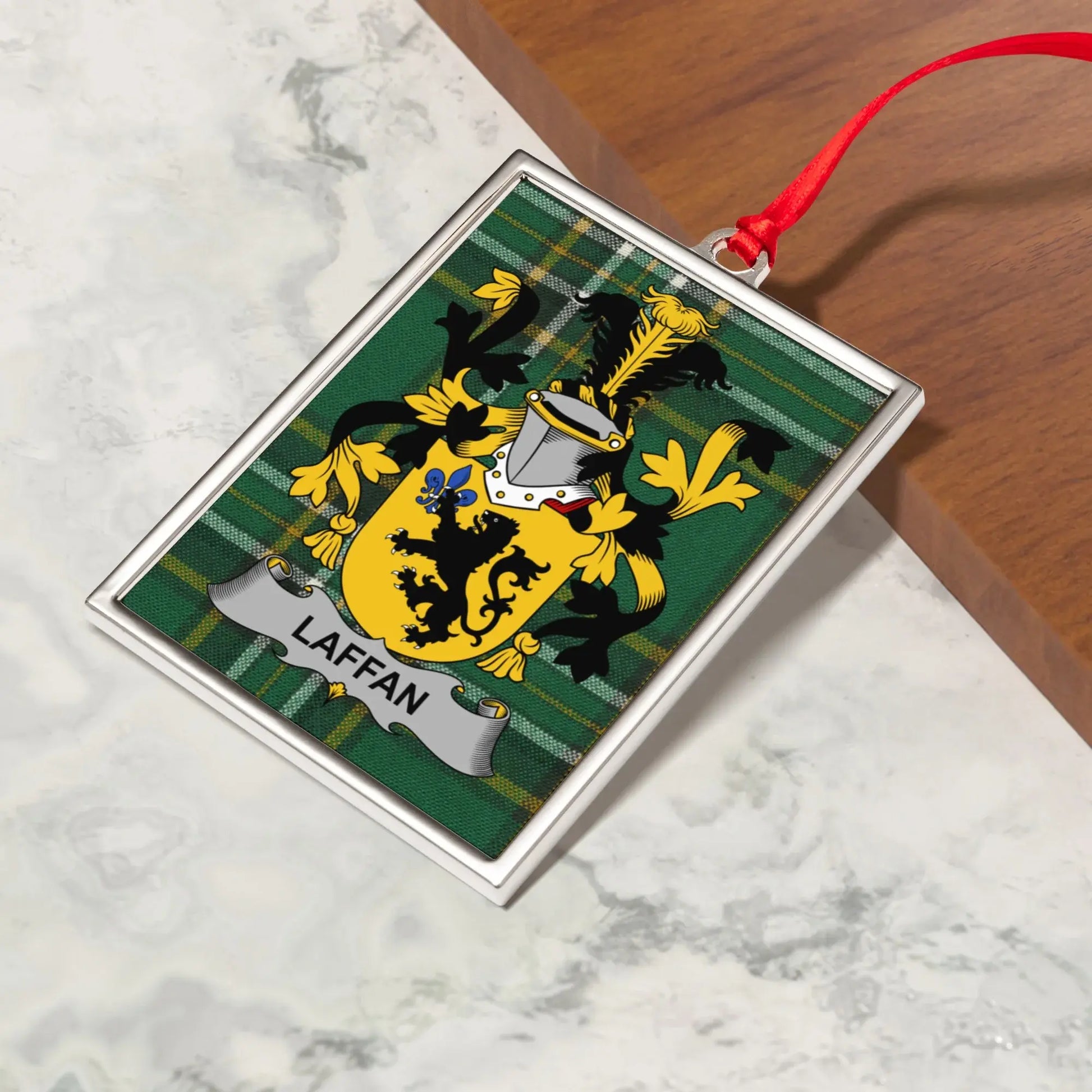 Personalized Laffan Family Crest Ornament product
