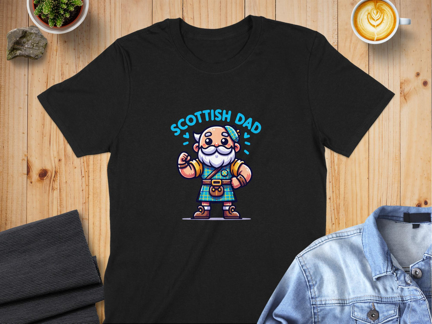 Proud Scottish Dad Cartoon Character T-Shirt - Living Stone Gifts