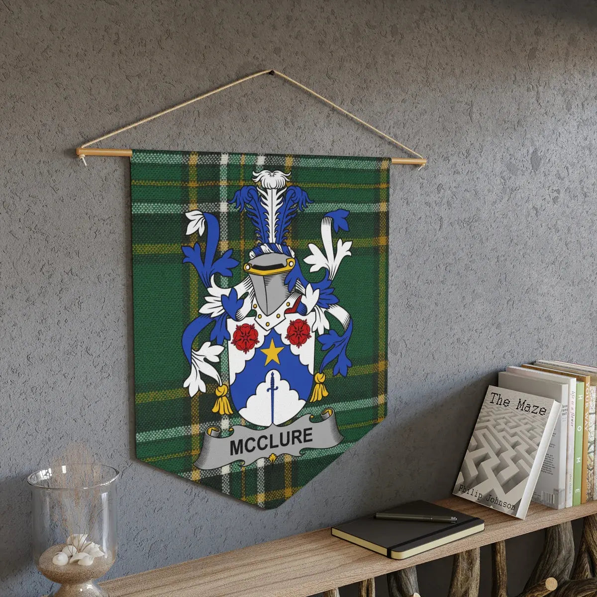 McClure Family Crest Tartan Plaid Display product