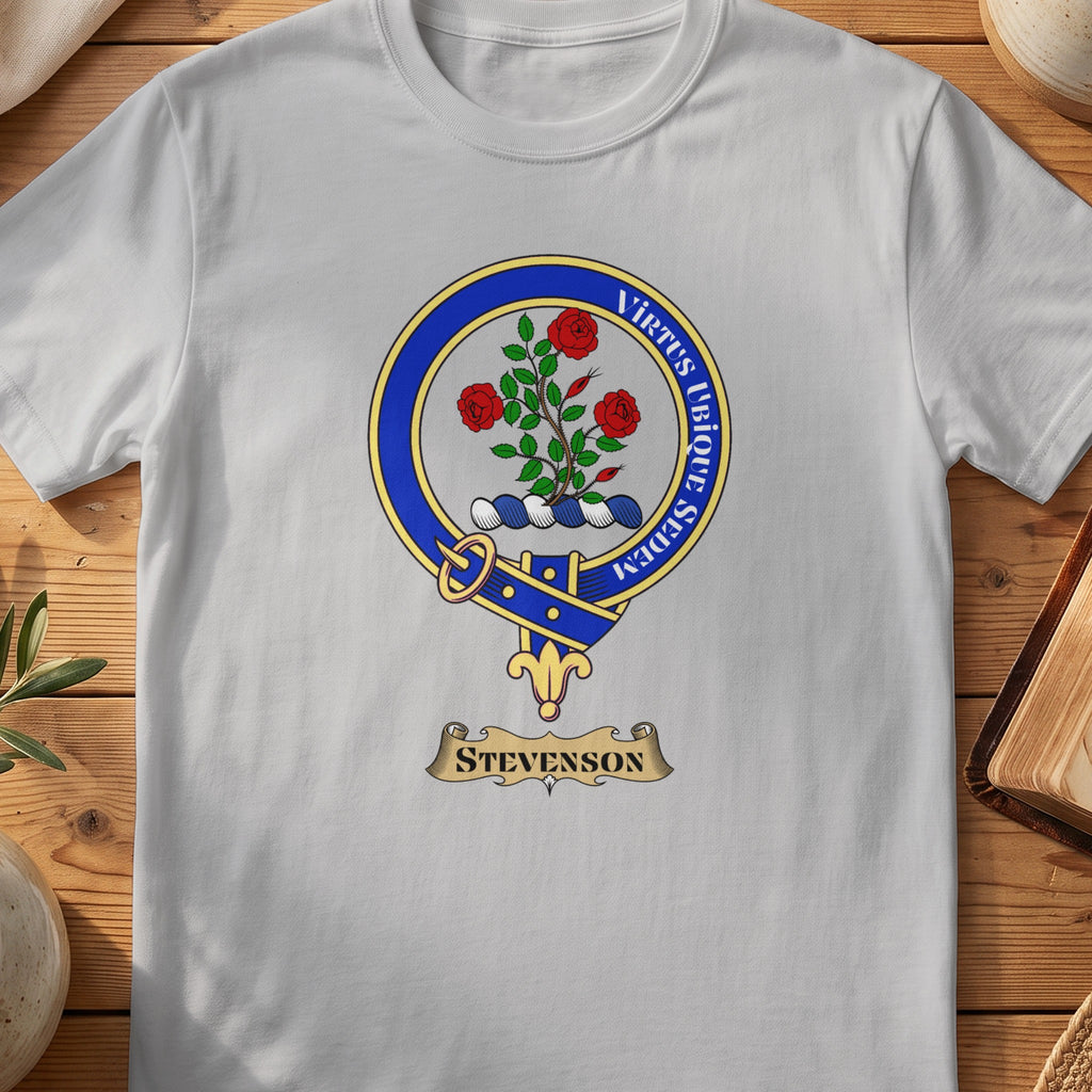 Stevenson Scottish clan crest T-shirt in Sport Grey