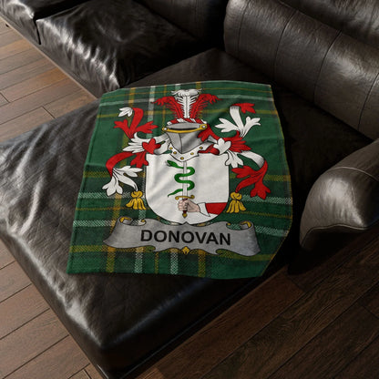 Donovan Surname Irish Coat Of Arms Tartan Blanket