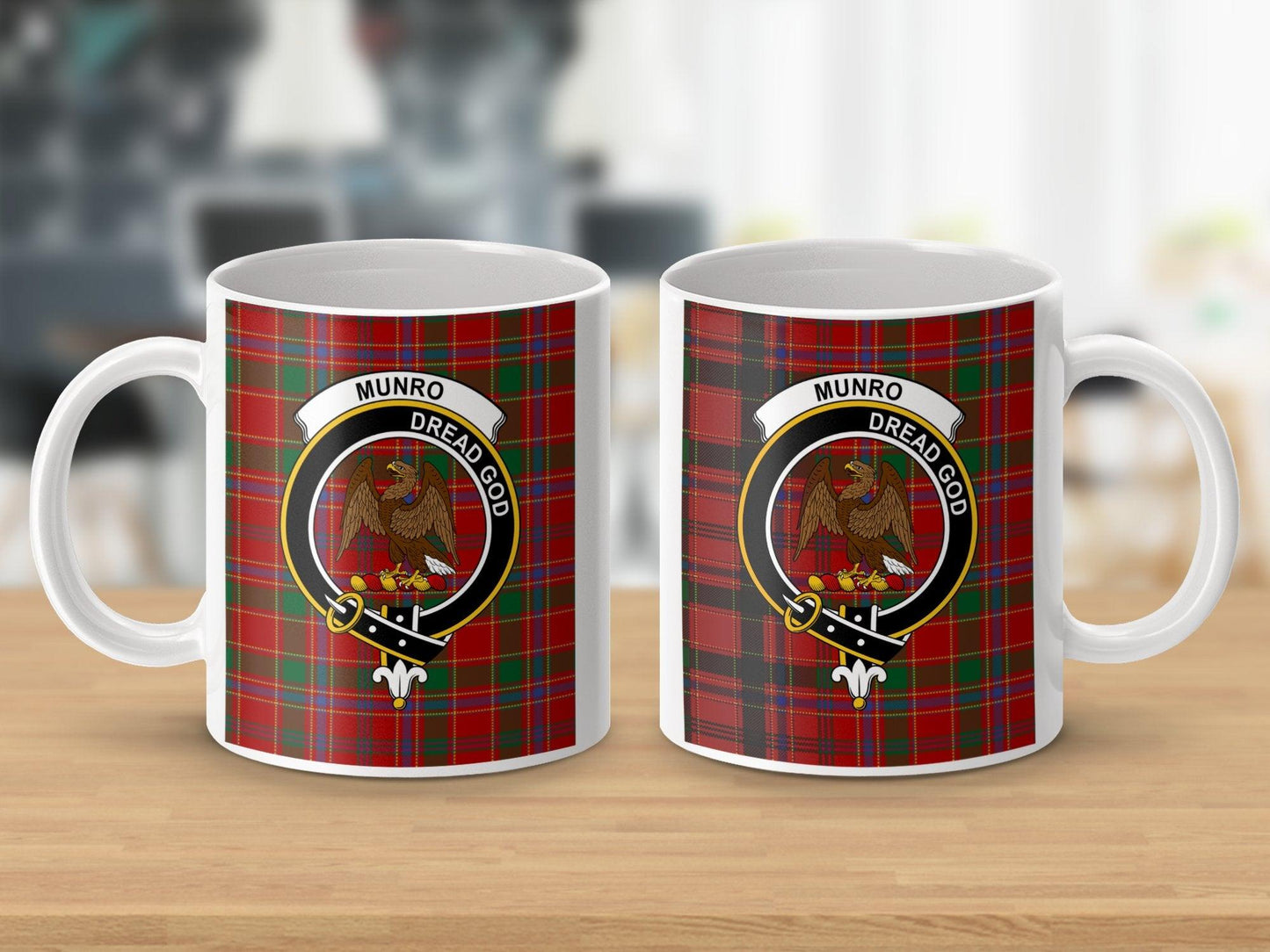 Munro Clan Crest Tartan Emblem Scottish Heritage Mug - Living Stone Gifts