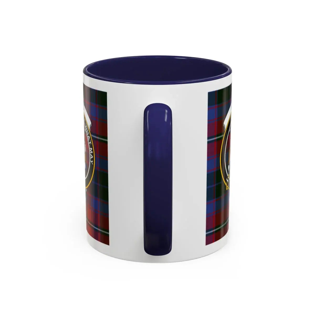 Colorful Plaid Design Mug with Unique Accent Handle