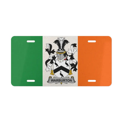 Warburton Family Crest Ireland Flag License Plate product