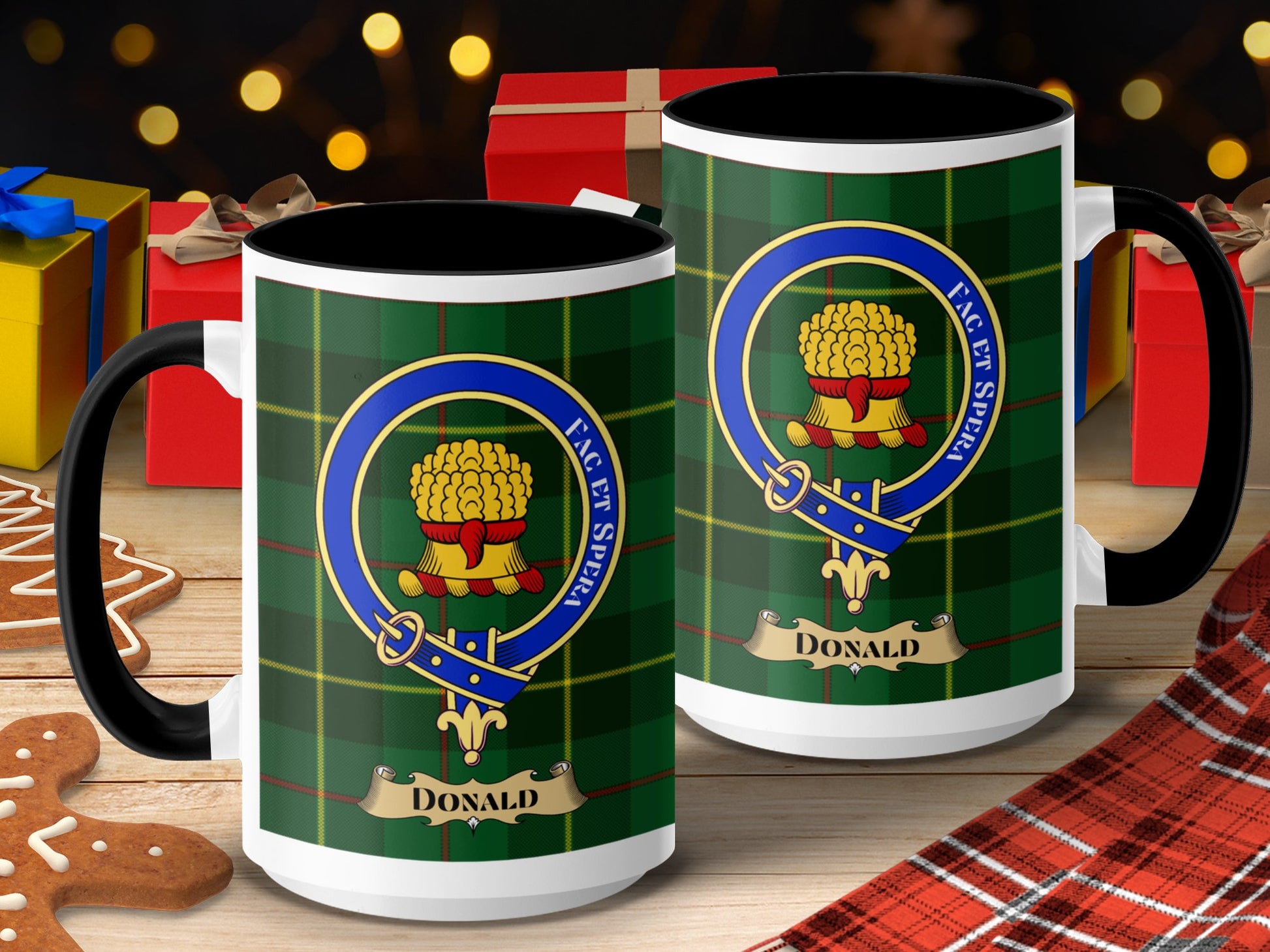 Clan Donald Scottish Tartan Crest Design Mug - Living Stone Gifts