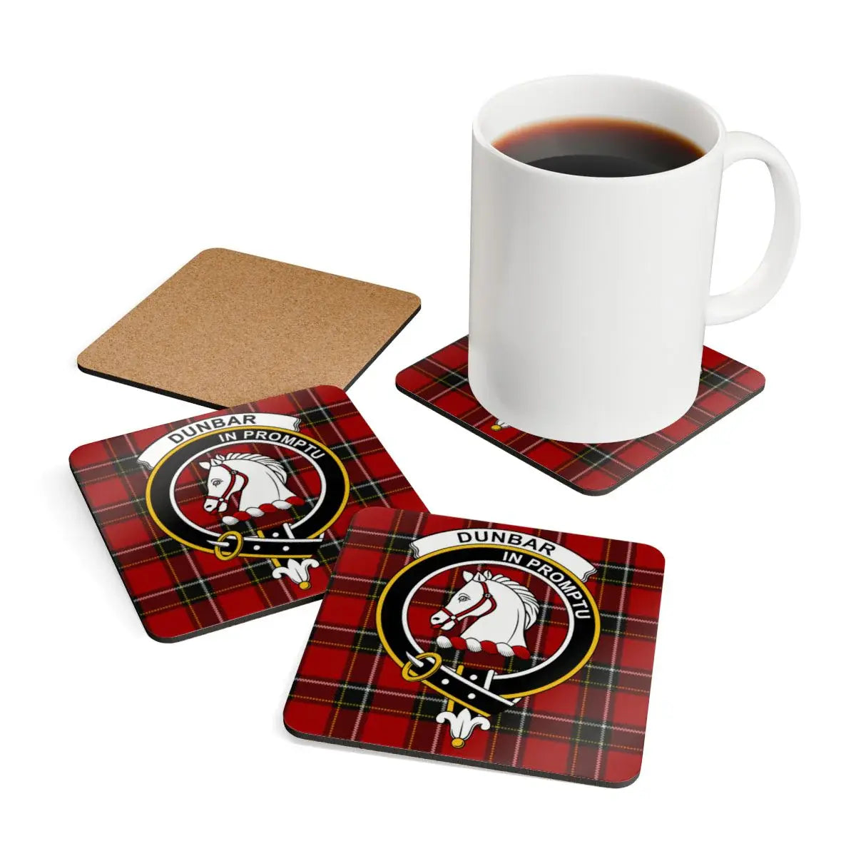 Dunbar In Promptu Red Plaid Pattern Coaster product
