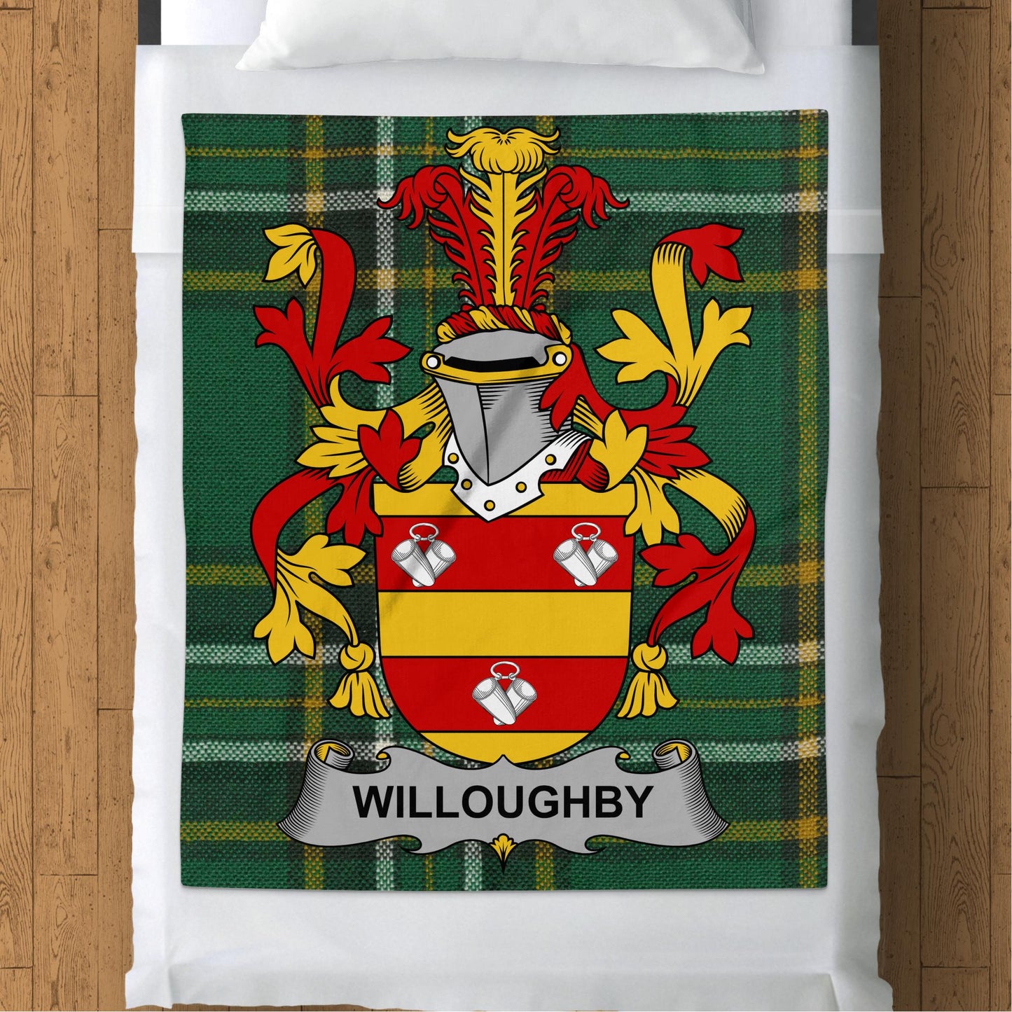 Willoughby Surname Irish Tartan Throw Blanket - Living Stone Gifts