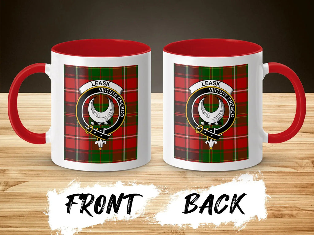 Leask Virtute Cresco Plaid Design Mug
