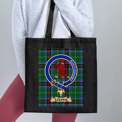 Clan Leeper Scottish Crest Tartan Tote Bag - Living Stone Gifts