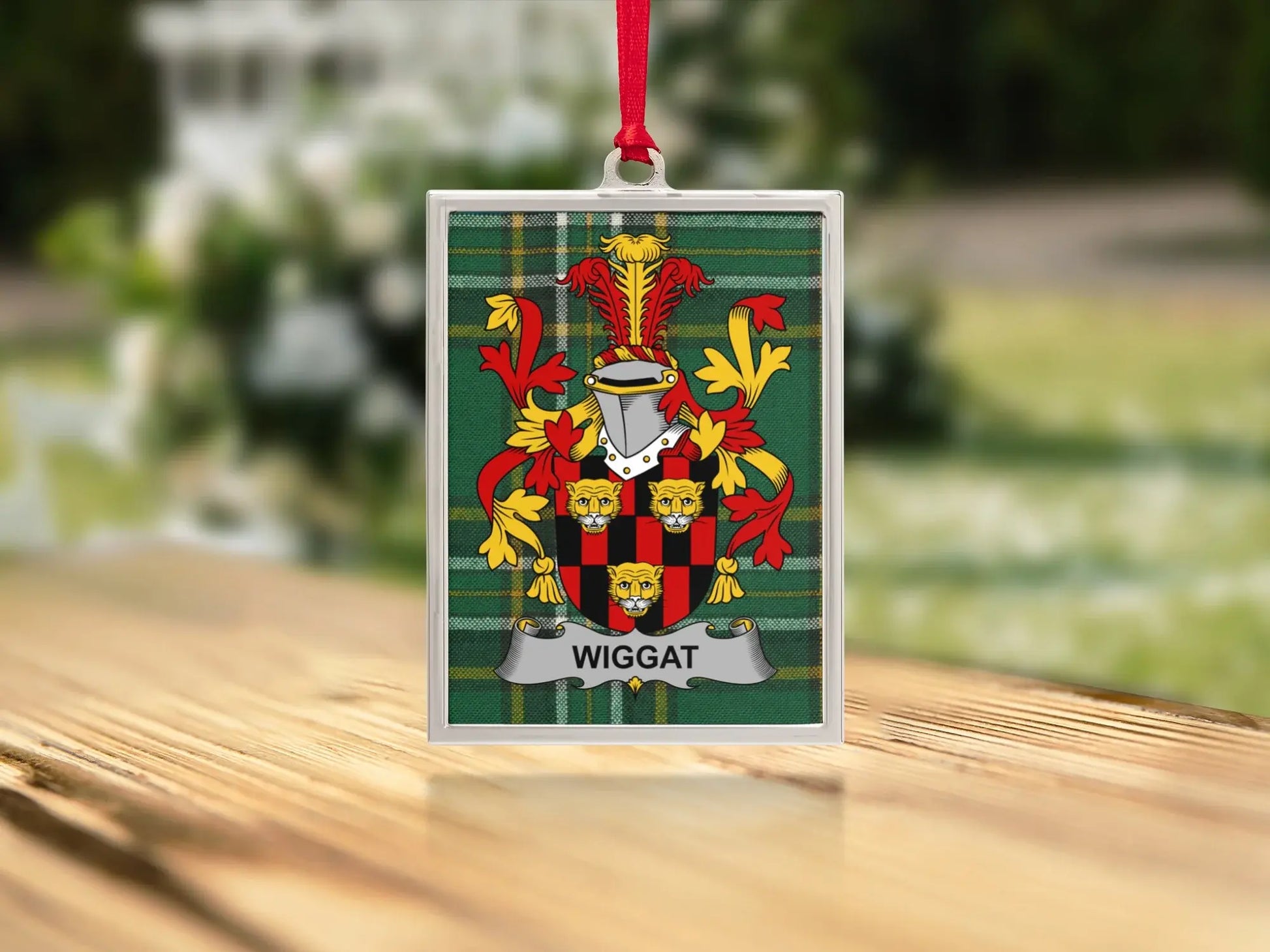 Wiggat Family Crest Rectangular Ornament product