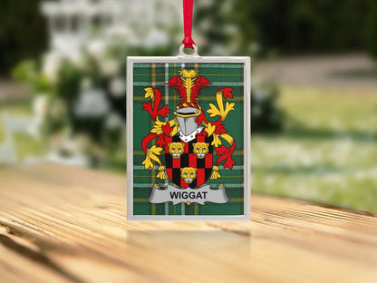 Wiggat Family Crest Rectangular Ornament product