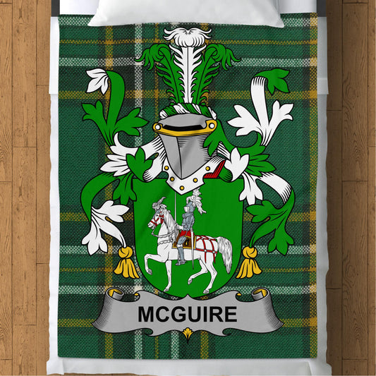 McGuire Surname Irish National Tartan Throw Blanket - Living Stone Gifts