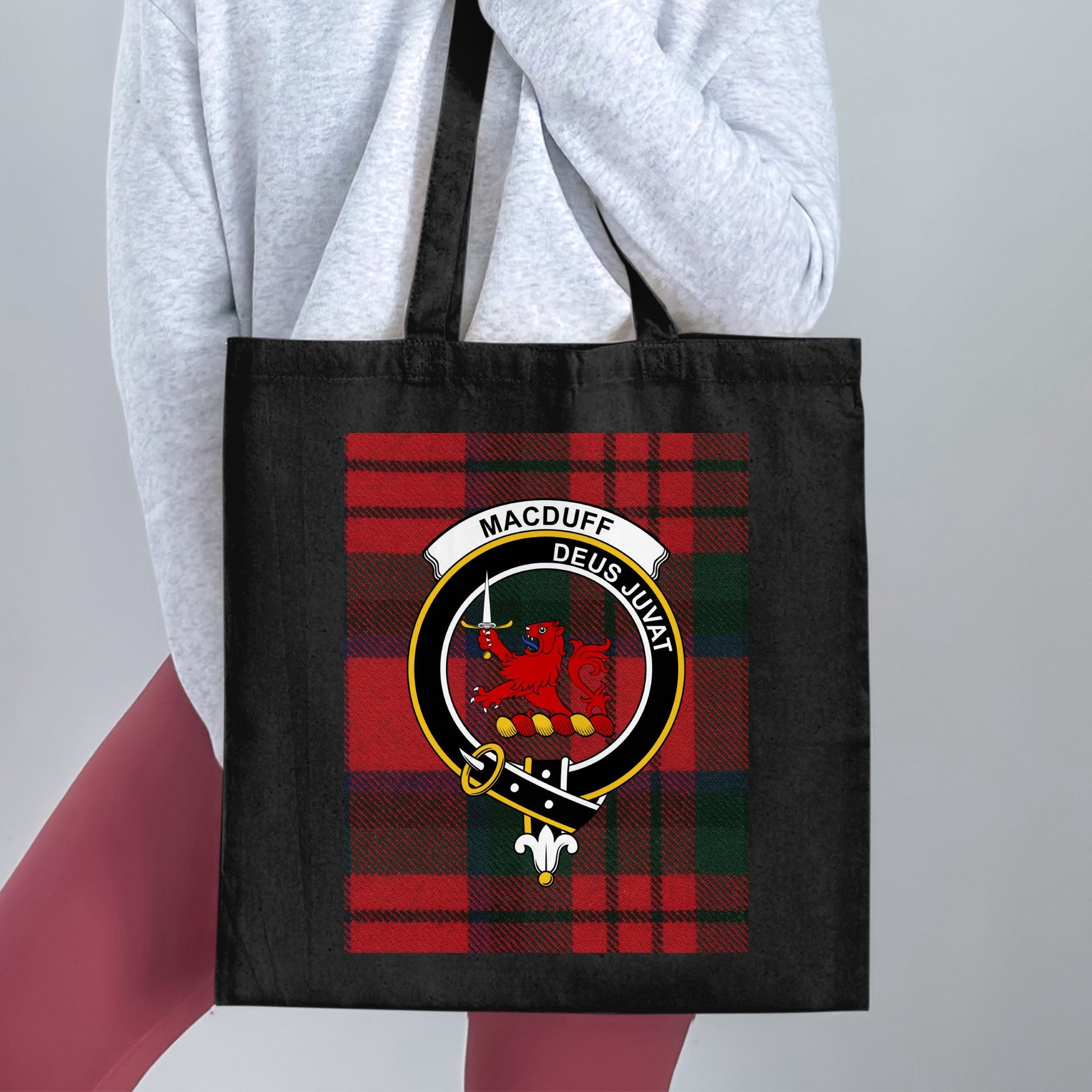 Clan Macduff Scottish Crest Tartan Tote Bag - Living Stone Gifts