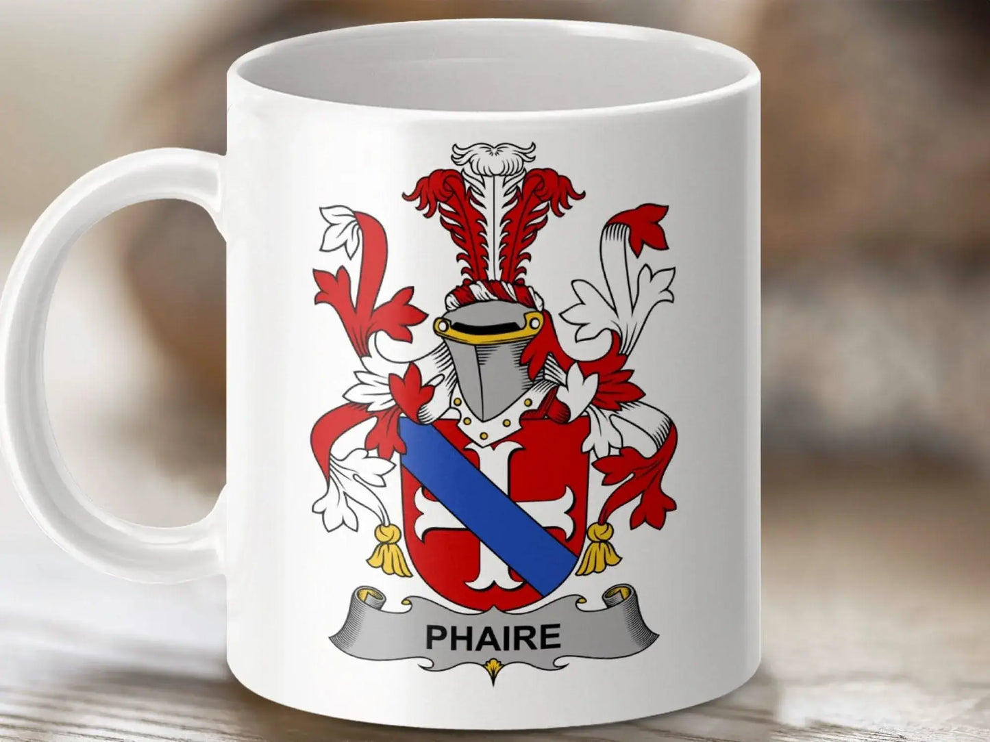 Phaire Family Crest Coat of Arms Symbol Mug - Celtic Ancestry Gifts