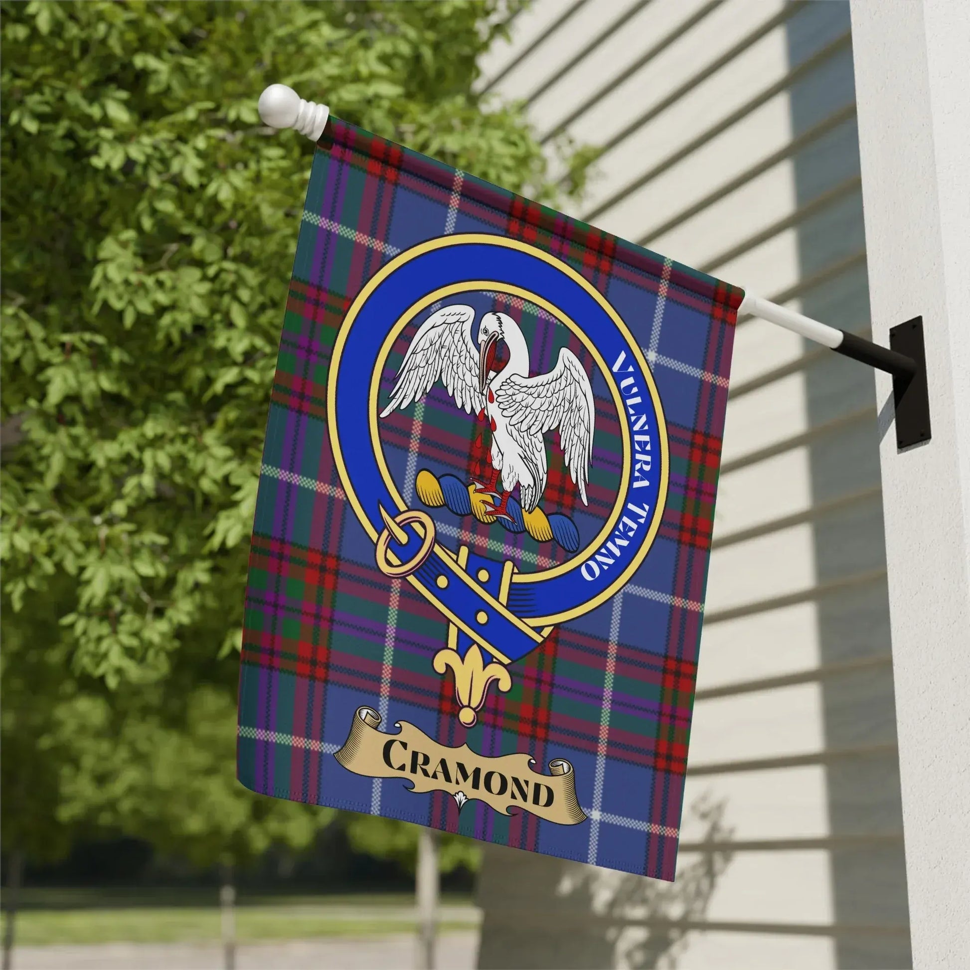 Cramond Tartan Pattern Eagle Crest Flag product type
