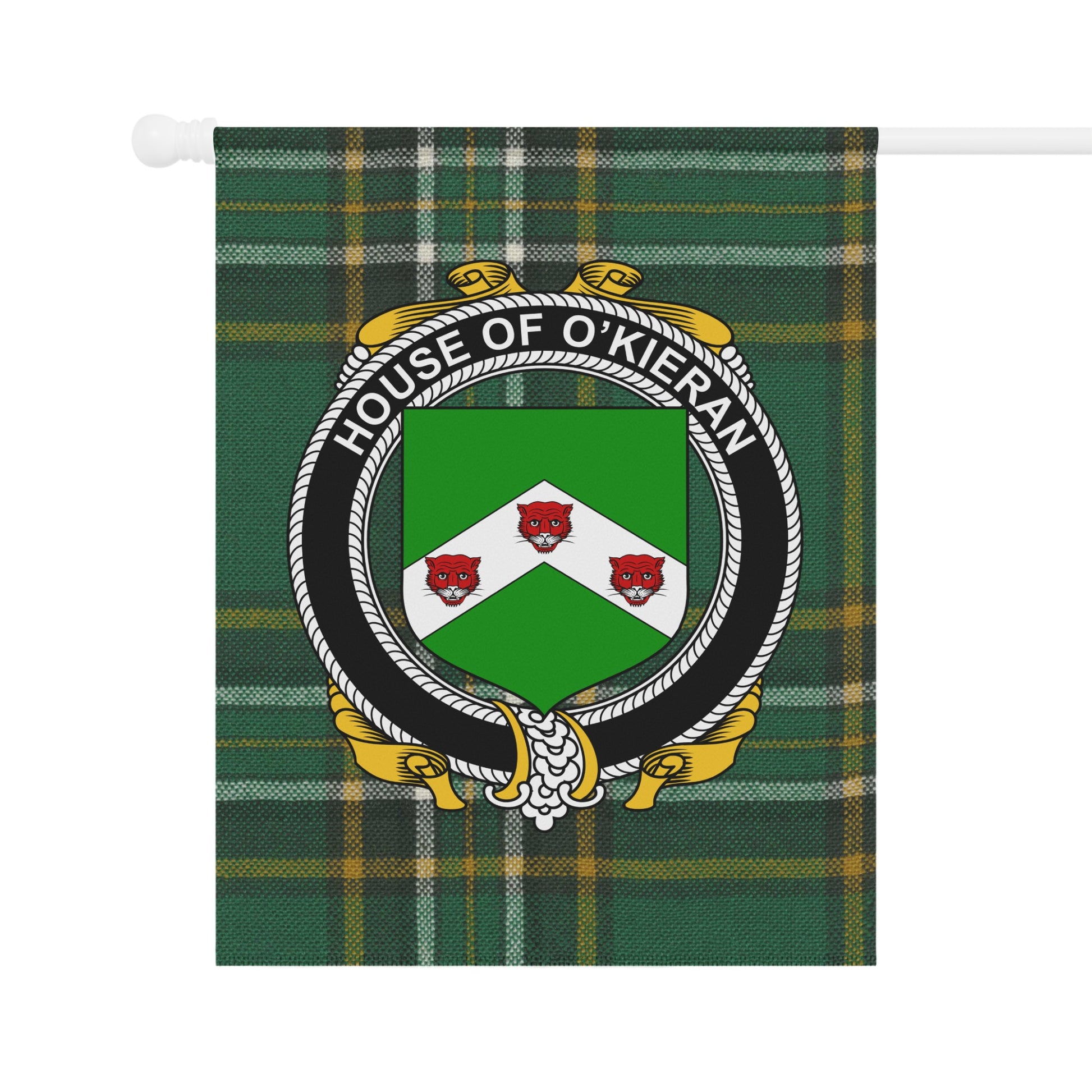House of O'Kieran Green Plaid Banner Flag Product