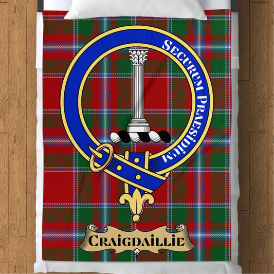 Craigdaillie Scottish Tartan Crest Throw Blanket - Living Stone Gifts