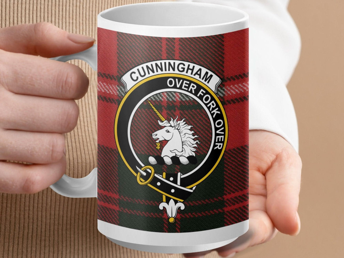 Cunningham Over Fork Over Crest Design Mug product