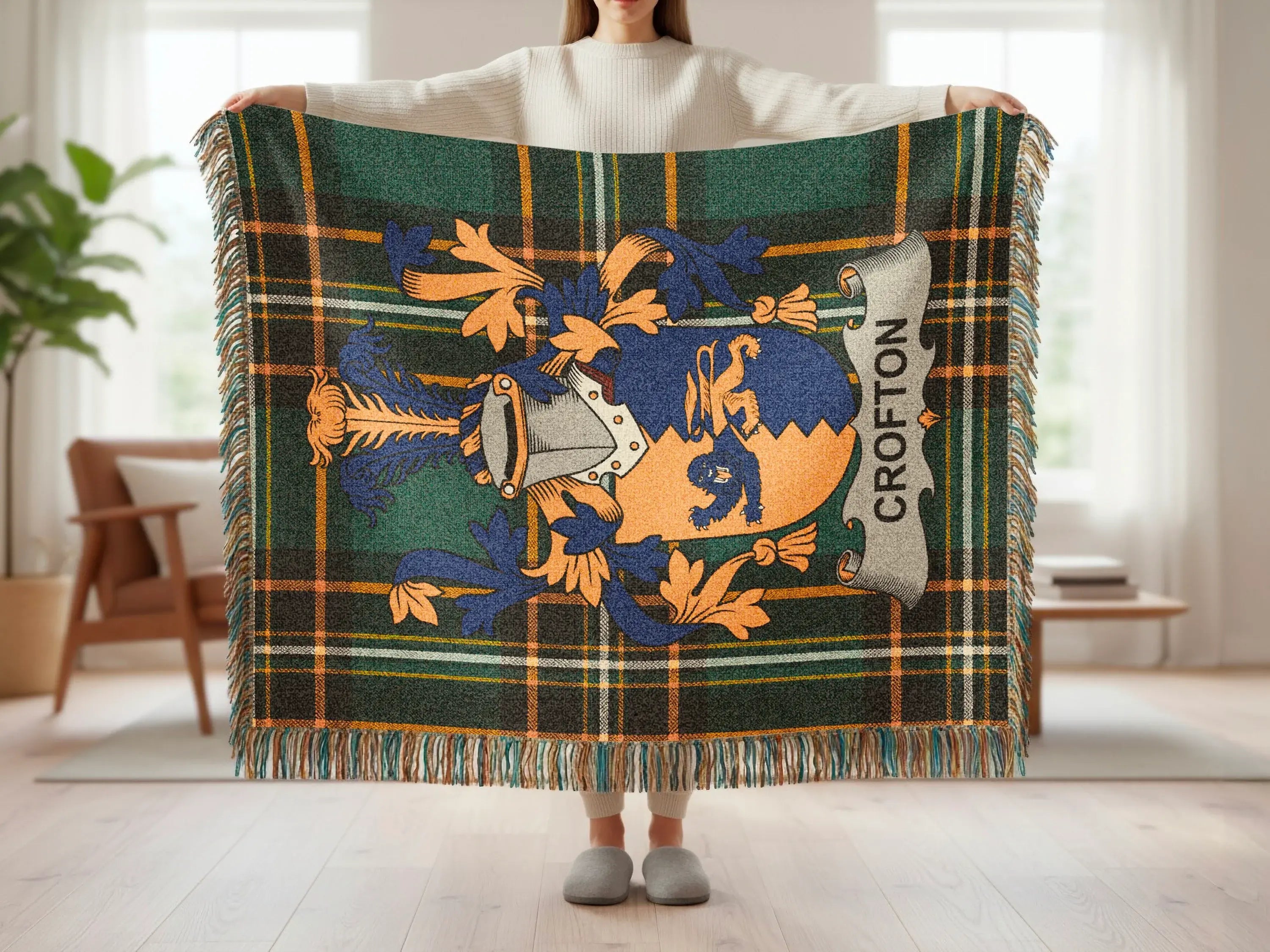 Crofton Clan Crest Plaid Throw Blanket product type