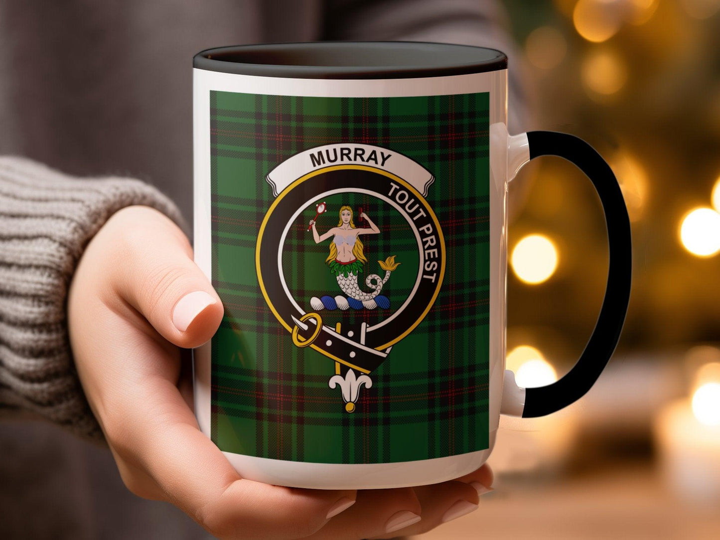 Murray Clan Tartan Crest Stylish Scottish Mug - Living Stone Gifts