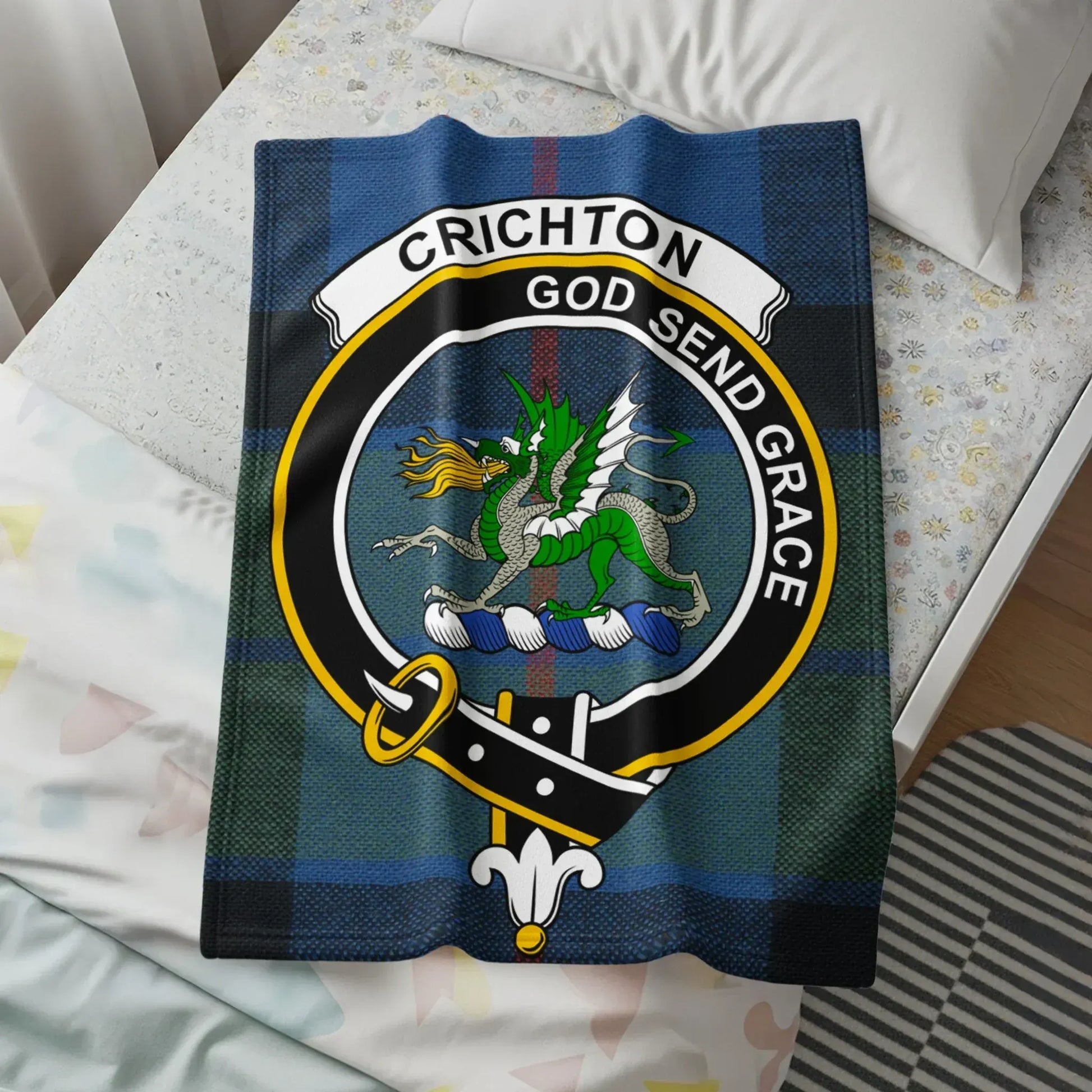 Crichton Family Crest God Send Grace Blanket product