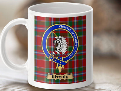Ritchie Clan Tartan Mug with Family Crest product