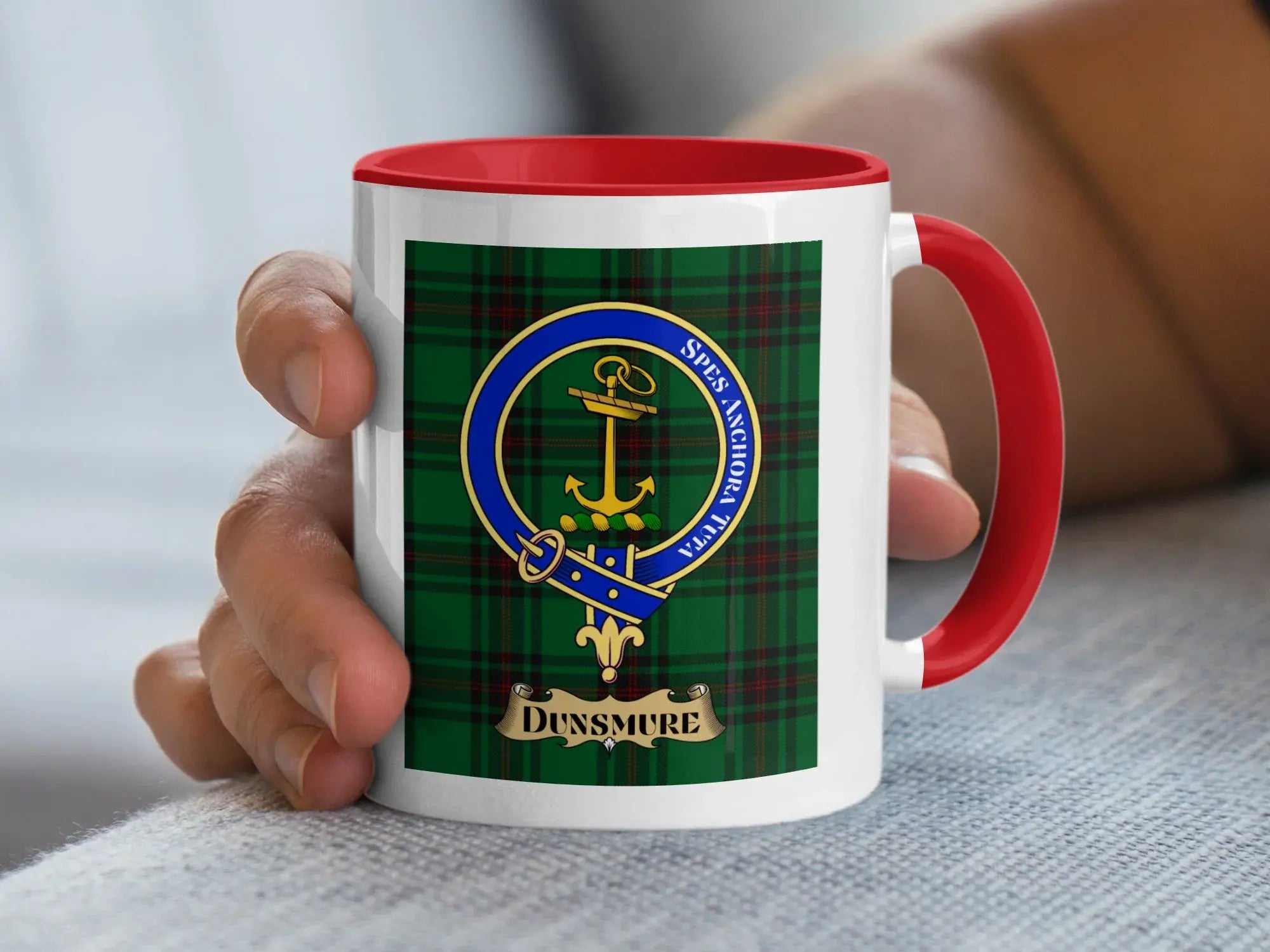 Dunsmure family crest ceramic mug for everyday coffee and tea